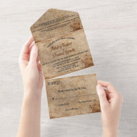 Retro Old Map Sailboat Classic Wedding