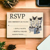  Retro Old Married Couple Rustic Wedding RSVP Kaartje