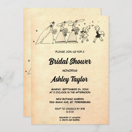 Retro Old Middeleury Modern Vrijgezellenfeest Kaart (Voorkant / Achterkant)