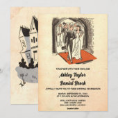  Retro Old Net getrouwd Couple Chic Wedding Kaart (Voorkant / Achterkant)