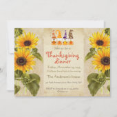 Retro Old Paper Sunflower Thanksgiving Holiday Kaart (Voorkant)