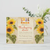 Retro Old Paper Sunflower Thanksgiving Holiday Kaart (Staand voorkant)