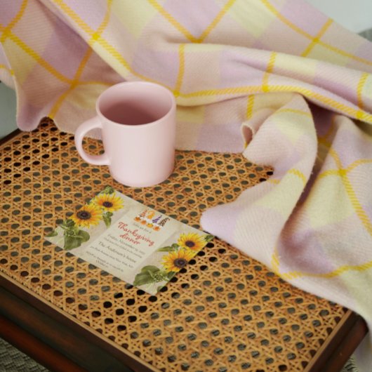 Retro Old Paper Sunflower Thanksgiving Holiday Kaart