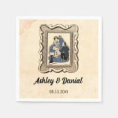  Retro Old proposal bijtende komische bruiloft Servet (Voorkant)