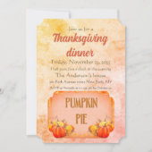 Retro Old Pumpkin Pie Rustic Thanksgiving Dinner Kaart (Voorkant)