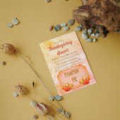 Retro Old Pumpkin Pie Rustic Thanksgiving Dinner Kaart