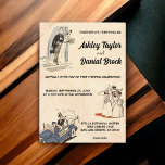 Retro Old Romantic 50s Comic Book Wedding Kaart<br><div class="desc">Deze  retro-komische bruiloft is geschikt voor een moderne bruiloft. Het oude minimalistische ontwerp is voorzien van  Retro Old Romantic 50s Comic Book Wedding Invitation</div>