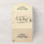  Retro Old Romantic Bride Groom Wedding All In One Uitnodiging (Buitenkant)