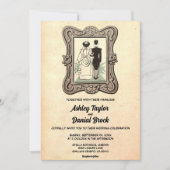  Retro Old Romantic Bride Groom Wedding Kaart (Voorkant)