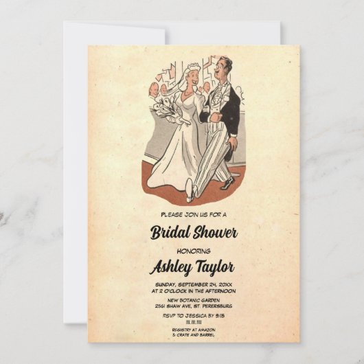  Retro Old Romantic Chic Vrijgezellenfeest Kaart (Voorkant)