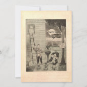 Retro Old Romantic Couple Rustic Wedding Kaart (Achterkant)