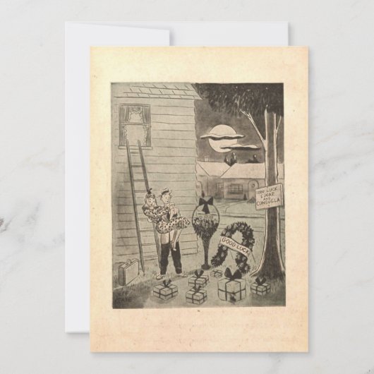 Retro Old Romantic Couple Rustic Wedding Kaart (Achterkant)