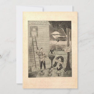 Retro Old Romantic Couple Rustic Wedding Kaart