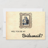  Retro Old Romantic Rustic Bridesmaid Card Kaart (Voorkant)