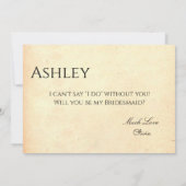  Retro Old Romantic Rustic Bridesmaid Card Kaart (Achterkant)