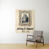 Retro Old Romantic Voorstel Rustic Wedding Wandkleed (In situ)