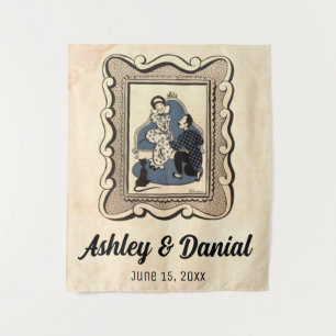  Retro Old Romantic Voorstel Rustic Wedding Wandkleed