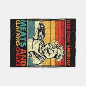 Retro Old Row Smoking Meats And Clapping Cheeks Fu Fleece Deken (Voorkant (Horizontaal))