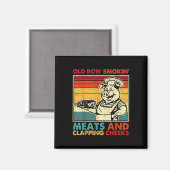 Retro Old Row Smoking Meats And Clapping Cheeks Fu Magneet (Voorkant / Achterkant)