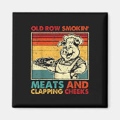 Retro Old Row Smoking Meats And Clapping Cheeks Fu Magneet (Voorkant)