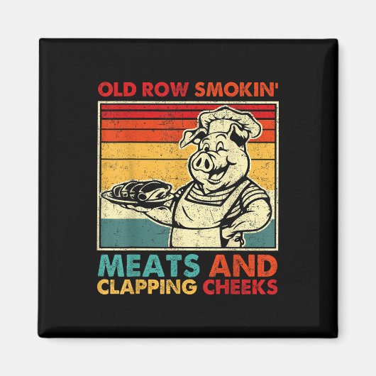 Retro Old Row Smoking Meats And Clapping Cheeks Fu Magneet (Voorkant)