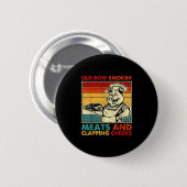 Retro Old Row Smoking Meats And Clapping Cheeks Fu Ronde Button 5,7 Cm (Voorkant /achterkant)