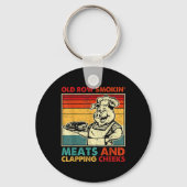 Retro Old Row Smoking Meats And Clapping Cheeks Fu Sleutelhanger (Voorkant)