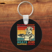 Retro Old Row Smoking Meats And Clapping Cheeks Fu Sleutelhanger (Voorkant)