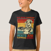 Retro Old Row Smoking Meats And Clapping Cheeks Fu T-shirt (Voorkant)