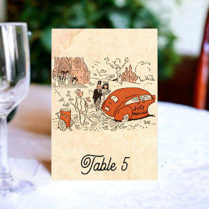  Retro Old Rustic Comic Book 50s Wedding Kaart