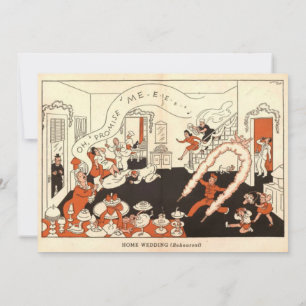  Retro Old Rustic Comic Book Funny Wedding Kaart