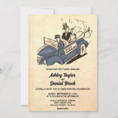 Retro Old Rustic Couple Ancient Wedding Kaart (Voorkant)