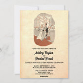  Retro Old Rustic Couple Ceremony Wedding Kaart (Voorkant)