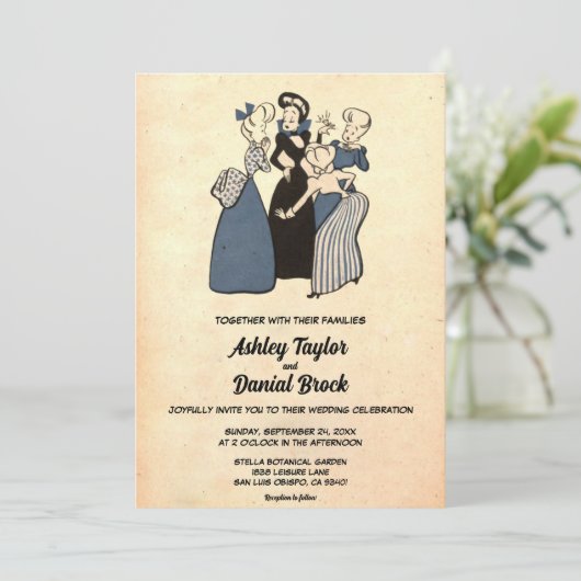 Retro Old Rustic Funny Sarcasm Wedding Kaart (Staand voorkant)