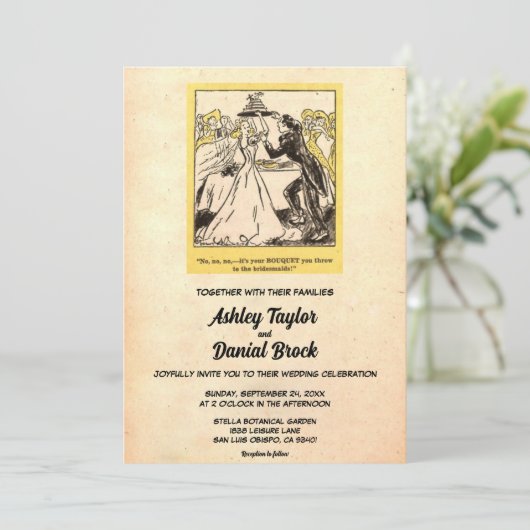  Retro Old Rustic Funny Sarcastic Wedding Kaart (Staand voorkant)