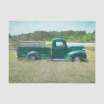  Retro Old Rustic Green Boerderij Pick Up Truck