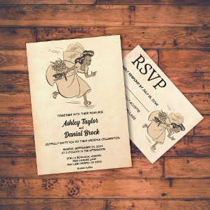  Retro Old Rustic Stylish Ancient Wedding Kaart