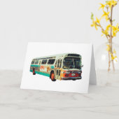 RETRO OLD SCHOOL AC TRANSIT BUS KAART (Gele Bloem)