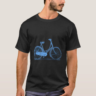 Retro Old School Fiets Tekening Illustratie T-shirt