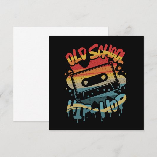 Retro Old School Hip Hop Graffiti Cassette mixtape Kaart (Voorkant / Achterkant)