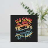 Retro Old School Hip Hop Graffiti Cassette mixtape Kaart (Staand voorkant)