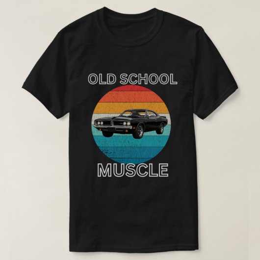 Retro old school muscle car T-shirt (Design voorkant)