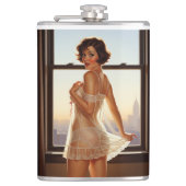 Retro Old School Pin-Up Girl Heupfles (Voorkant)