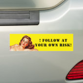 Retro Old School Pin-up meisje Art Bumpersticker (Op auto)