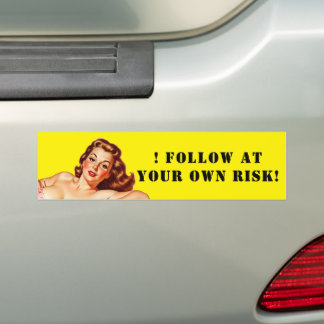 Retro Old School Pin-up meisje Art Bumpersticker