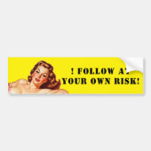 Retro Old School Pin-up meisje Art Bumpersticker (Voorkant)