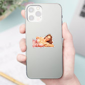 Retro Old School Pin-up meisje Art Sticker (Telefoon)