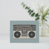 Retro old school Tape deck speler Boogie box Feestdagenkaart (Staand voorkant)