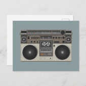 Retro old school Tape deck speler Boogie box Feestdagenkaart (Voorkant / Achterkant)