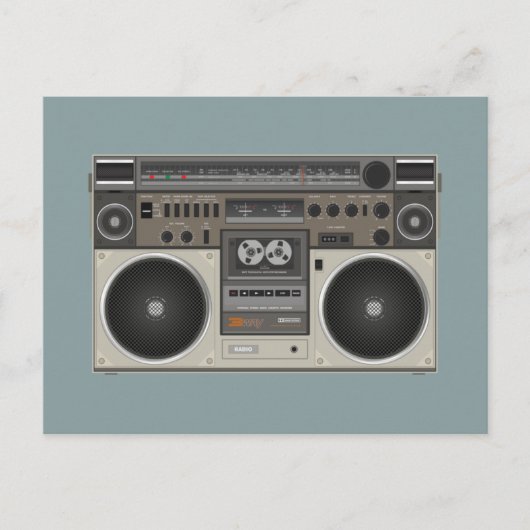 Retro old school Tape deck speler Boogie box Feestdagenkaart (Voorkant)